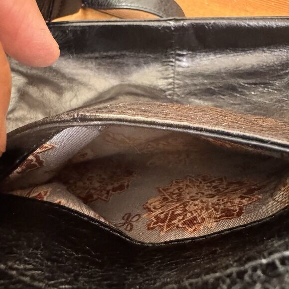 HOBO Crossfire Black Leather Crossbody Messenger Bag Shoulder Bag Boho 90s Y2K - Picture 13 of 14